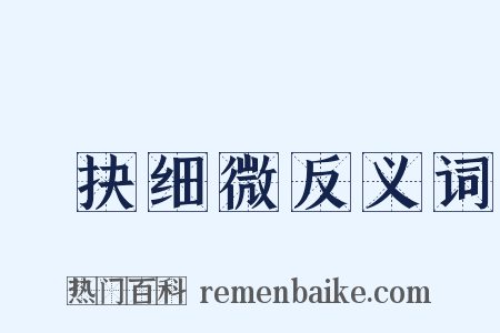 擿抉细微反义词是什么意思的图片